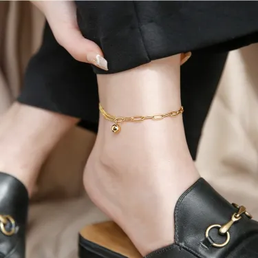  Stainless Steel Round Chain Anklet